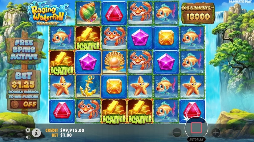 Raging Waterfall Megaways slot screen 2