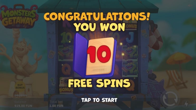 Monsters Getaway slot screen 3