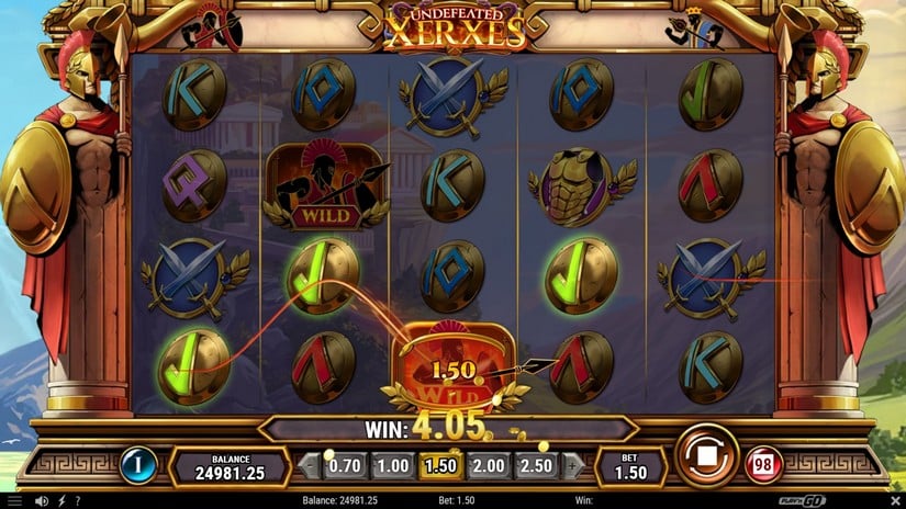 Undefeated Xerxes slot screen 3