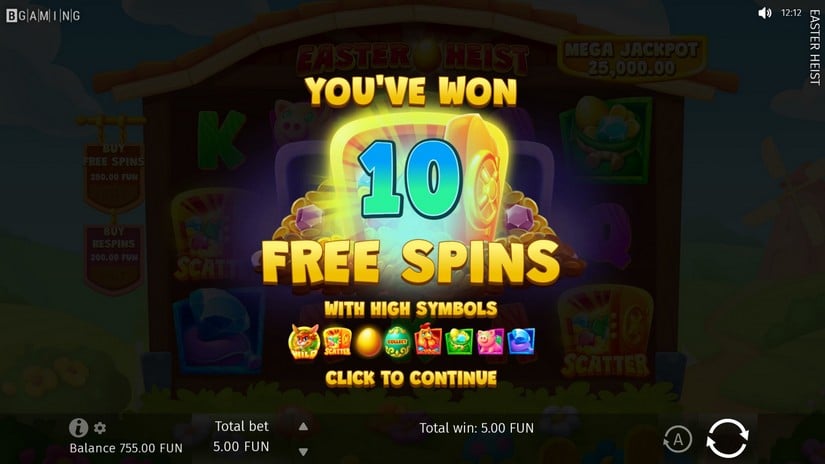 Easter Heist slot screen 5