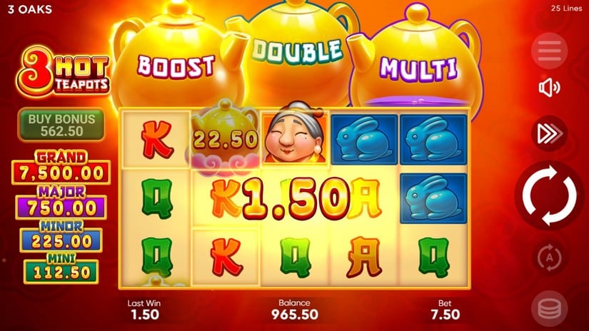 3 Hot Teapots slot screen 2