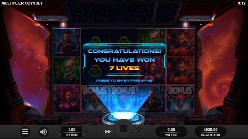 Multiplier Odyssey slot screen 3