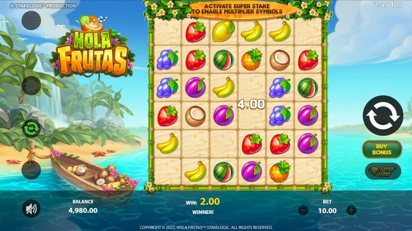 Hola Frutas slot screen 2