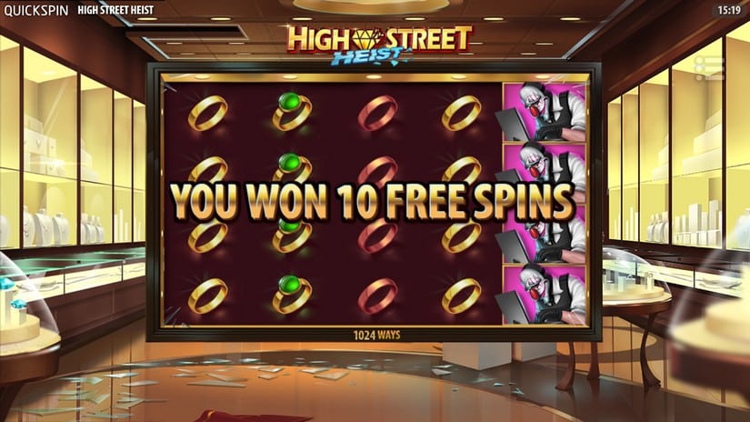 High Street Heist slot screen 4