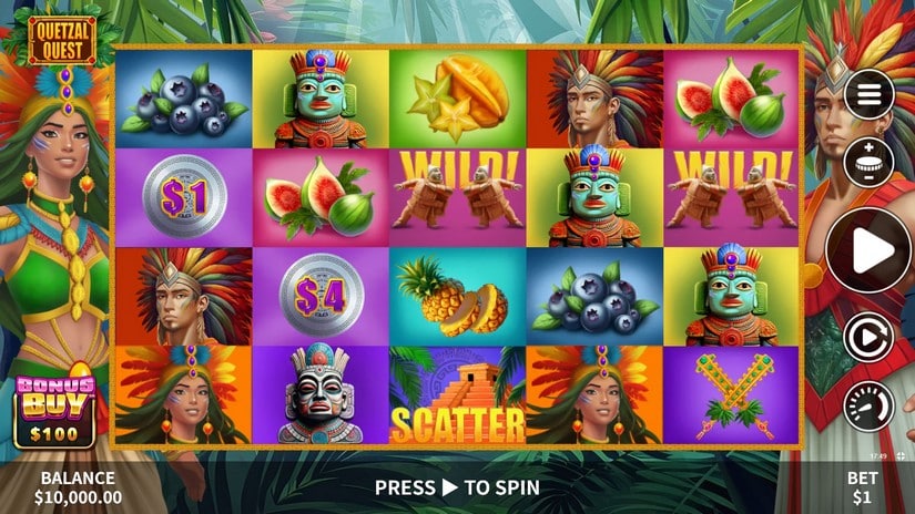 Quetzal Quest slot screen 1