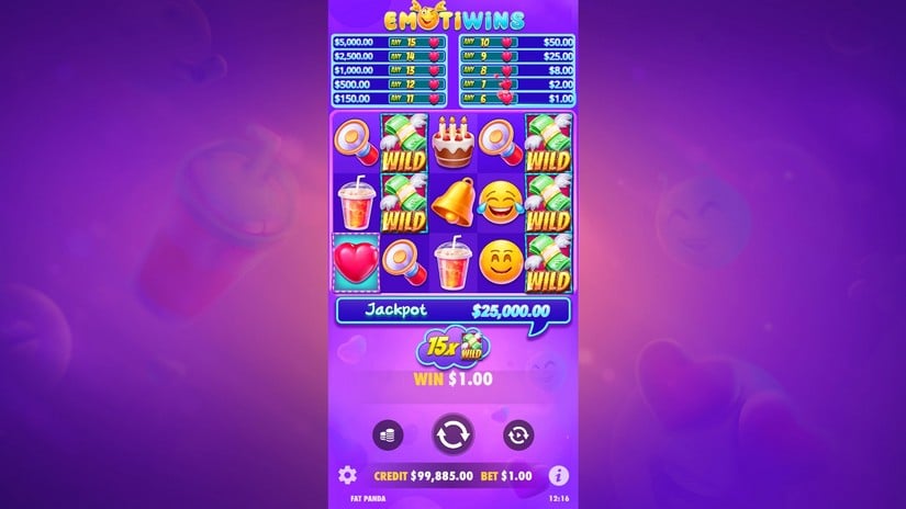 Emotiwins slot screen 4