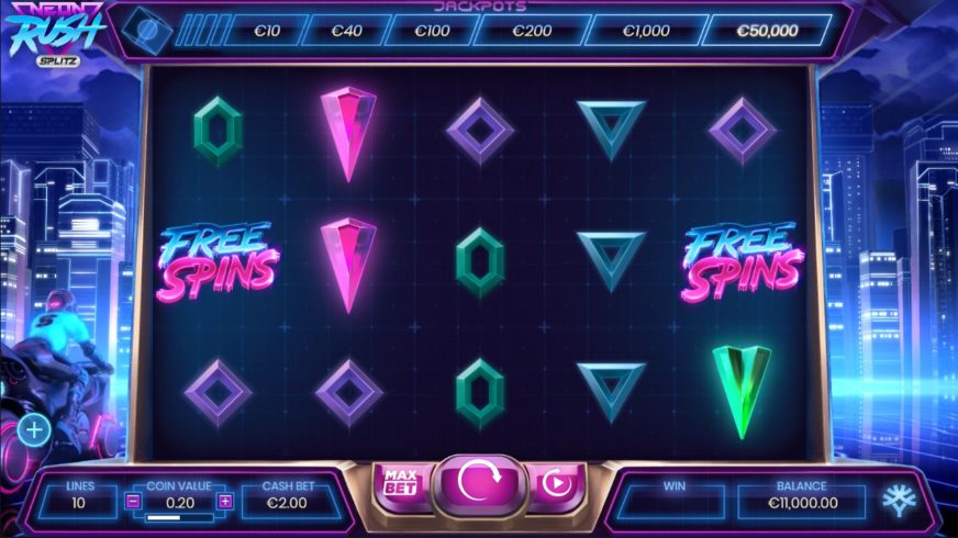 Neon Rush Splitz slot screen 1