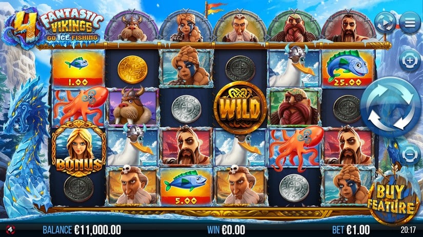 4 Fantastic Vikings Go Ice Fishing slot screen 1
