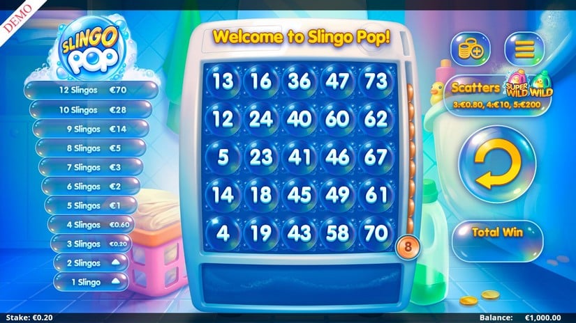 Slingo Pop Arcade slot screen 1