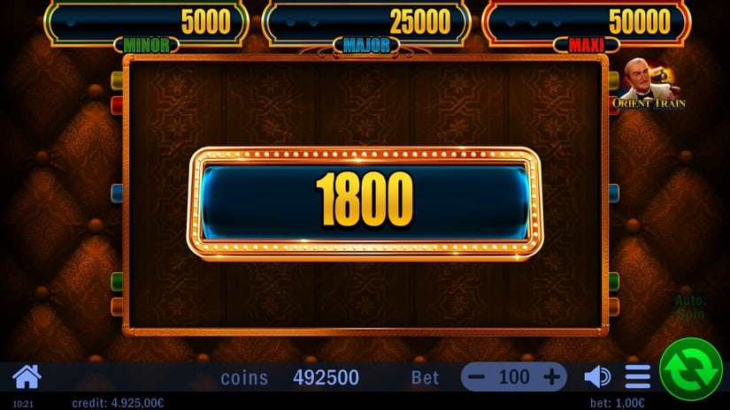 Orient Train slot screen 5