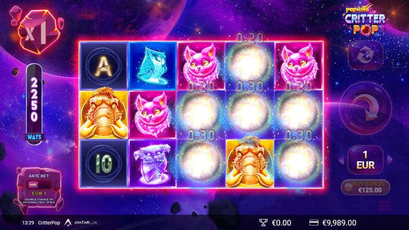 CritterPop slot screen 1