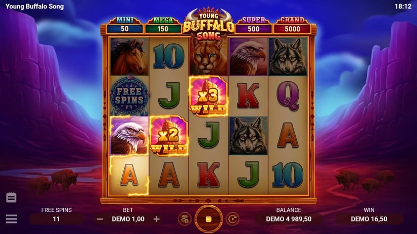 Young Buffalo Song slot screen 4