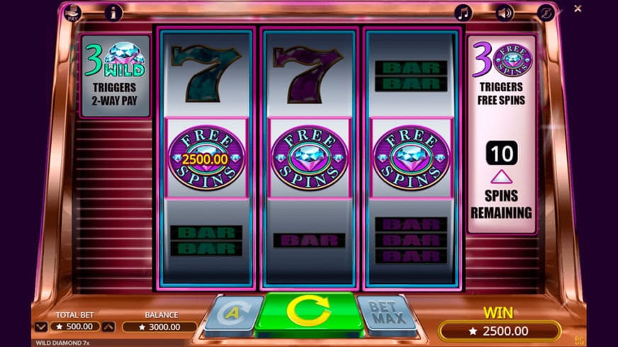 Wild Diamond 7x slot screen 1