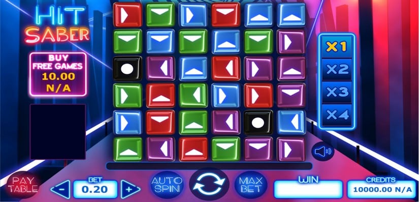 Hit Saber slot screen 1