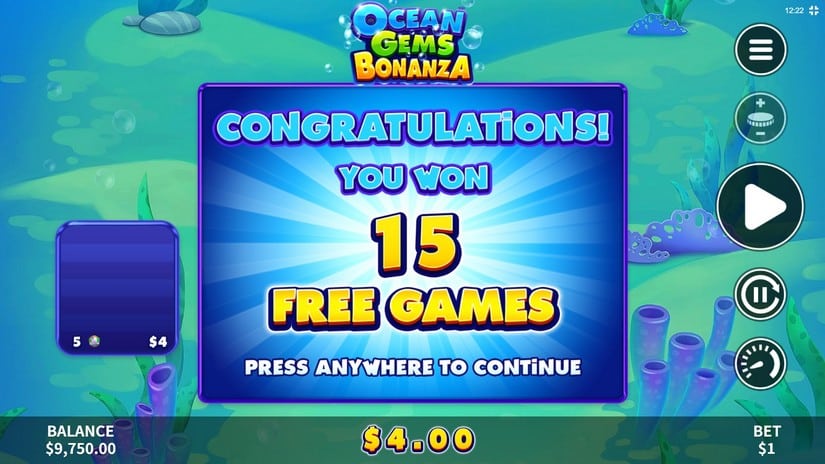 Ocean Gems Bonanza slot screen 3