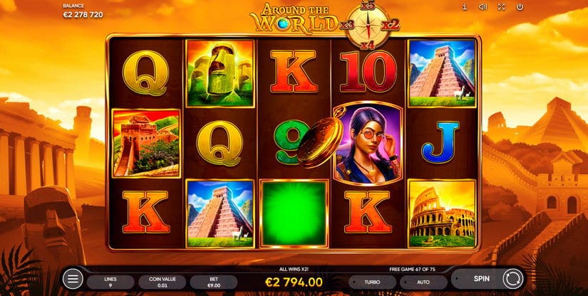 Around the World slot screen 8