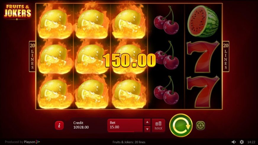 Fruits and Jokers: 40 lines slot screen 3