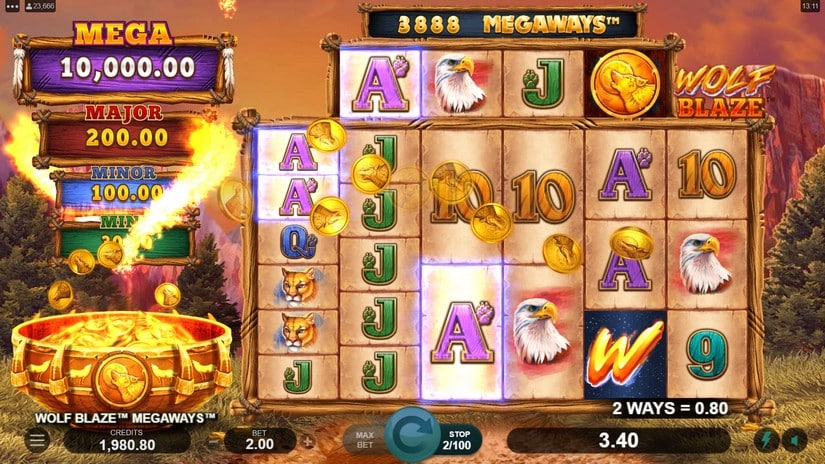 Wolf Blaze Megaways slot screen 4