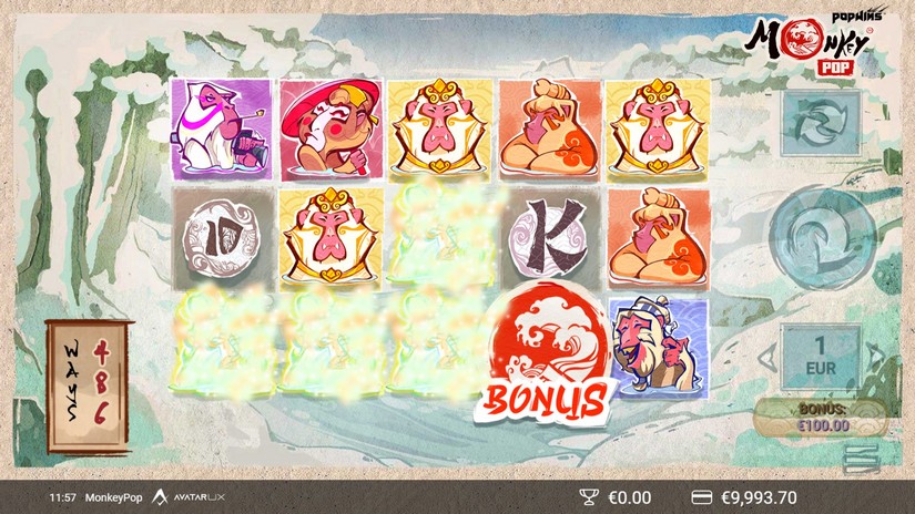 MonkeyPop slot screen 2