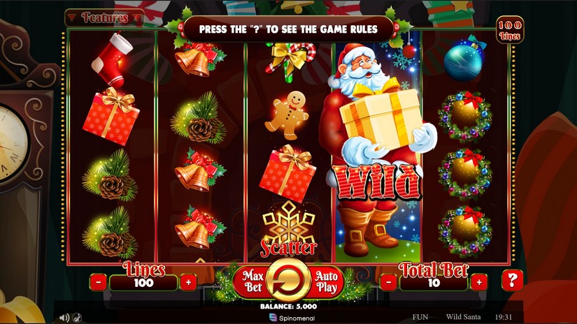 Wild Santa slot screen 1